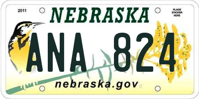NE license plate ANA824