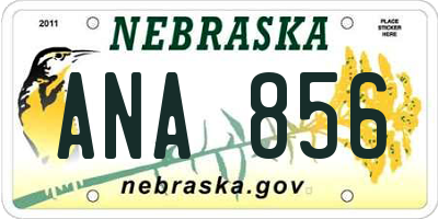 NE license plate ANA856