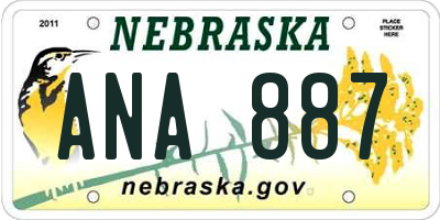 NE license plate ANA887