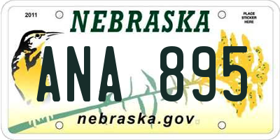 NE license plate ANA895