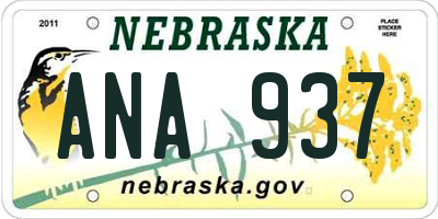NE license plate ANA937