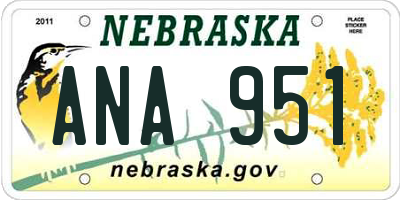 NE license plate ANA951