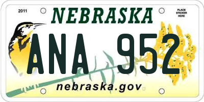 NE license plate ANA952