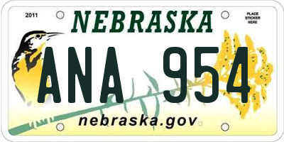 NE license plate ANA954