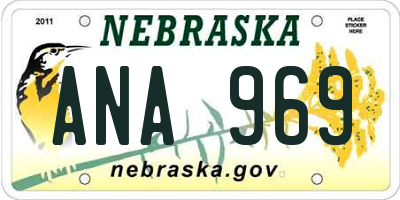 NE license plate ANA969