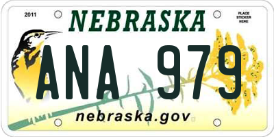 NE license plate ANA979