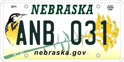 NE license plate ANB031