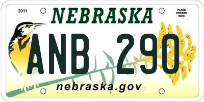 NE license plate ANB290