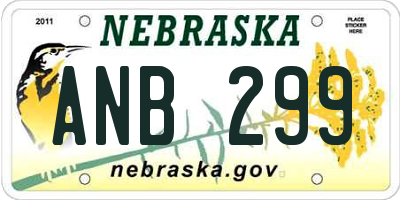 NE license plate ANB299