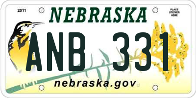 NE license plate ANB331