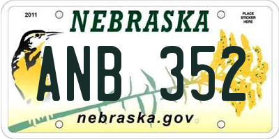 NE license plate ANB352