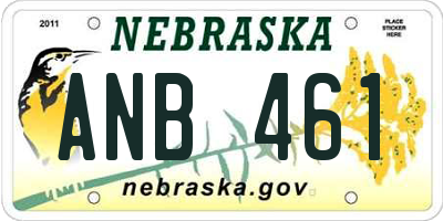 NE license plate ANB461