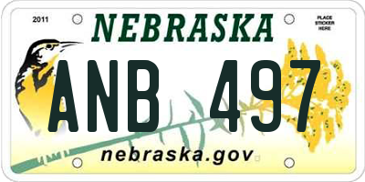NE license plate ANB497