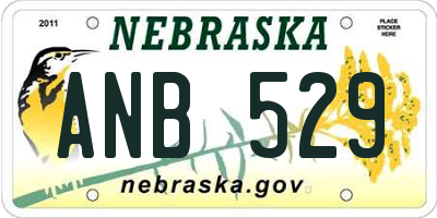 NE license plate ANB529
