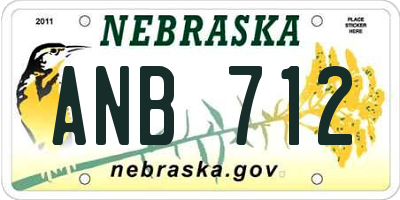 NE license plate ANB712
