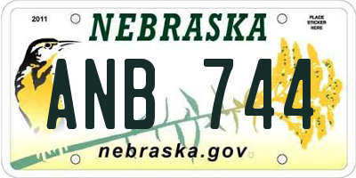 NE license plate ANB744