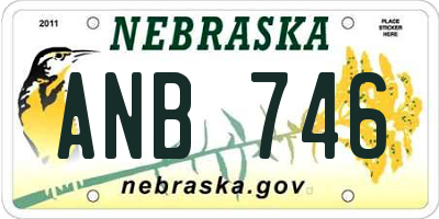 NE license plate ANB746
