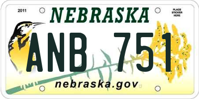 NE license plate ANB751