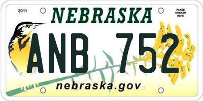 NE license plate ANB752