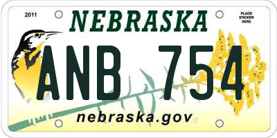 NE license plate ANB754