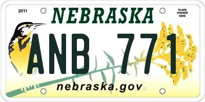 NE license plate ANB771