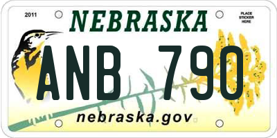 NE license plate ANB790
