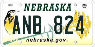 NE license plate ANB824