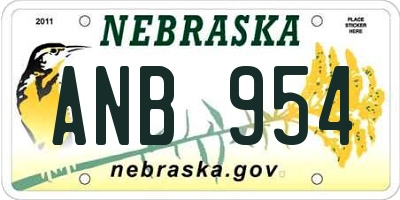NE license plate ANB954