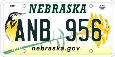 NE license plate ANB956