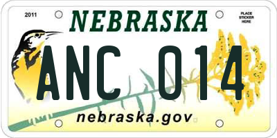 NE license plate ANC014