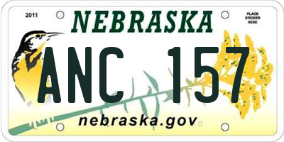 NE license plate ANC157