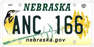NE license plate ANC166