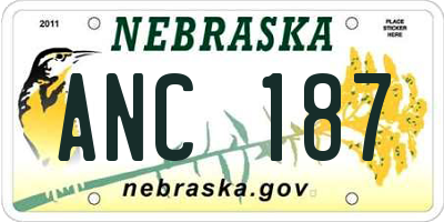 NE license plate ANC187