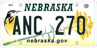 NE license plate ANC270