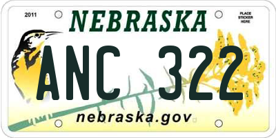 NE license plate ANC322
