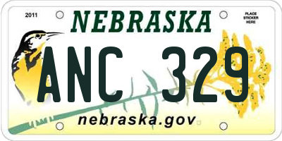 NE license plate ANC329