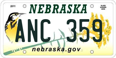 NE license plate ANC359