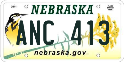 NE license plate ANC413