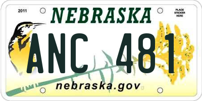 NE license plate ANC481
