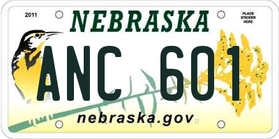 NE license plate ANC601