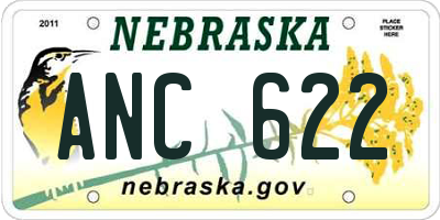 NE license plate ANC622