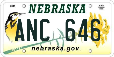 NE license plate ANC646