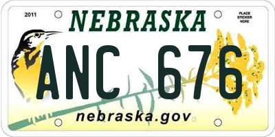 NE license plate ANC676
