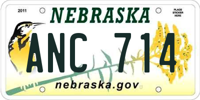 NE license plate ANC714