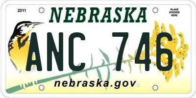 NE license plate ANC746