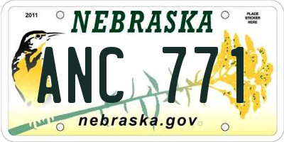 NE license plate ANC771
