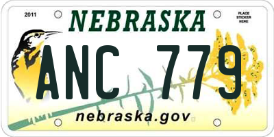 NE license plate ANC779