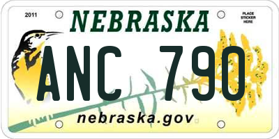 NE license plate ANC790