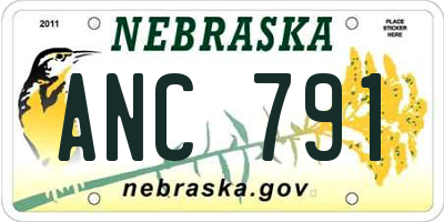 NE license plate ANC791