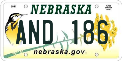 NE license plate AND186